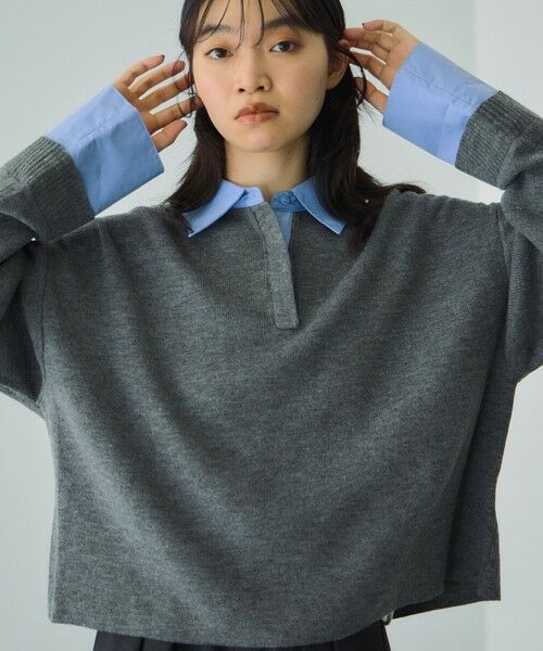 VICKY / ビッキー ニット・セーター | シャツカラーポロニットプルオーバー≪手洗い可能≫ | 詳細8