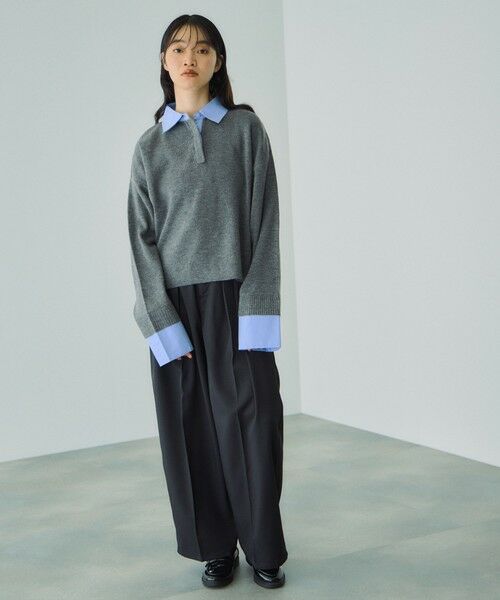 VICKY / ビッキー ニット・セーター | シャツカラーポロニットプルオーバー≪手洗い可能≫ | 詳細11