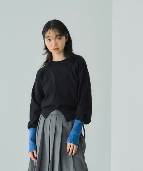 VICKY / ビッキー ニット・セーター | カラーカフスリットニットプルオーバー≪手洗い可能≫ | 詳細2