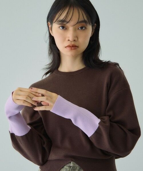 VICKY / ビッキー ニット・セーター | カラーカフスリットニットプルオーバー≪手洗い可能≫ | 詳細7