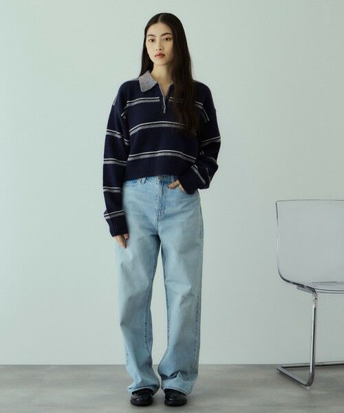 VICKY / ビッキー ニット・セーター | MIXボーダーポロニットプルオーバー | 詳細1