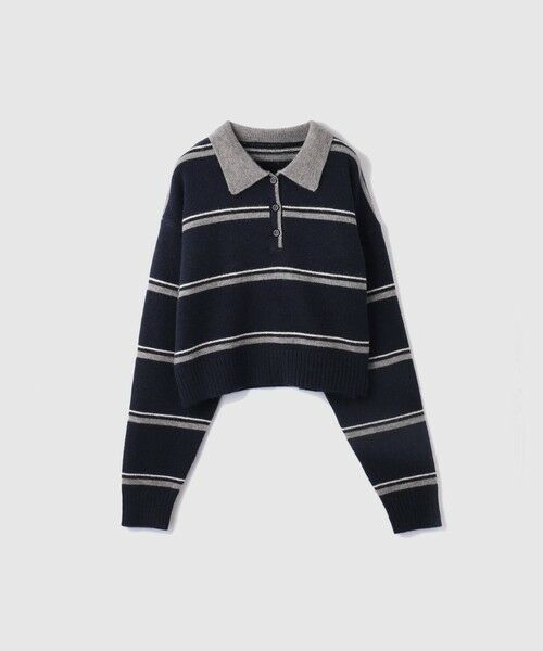 VICKY / ビッキー ニット・セーター | MIXボーダーポロニットプルオーバー | 詳細6
