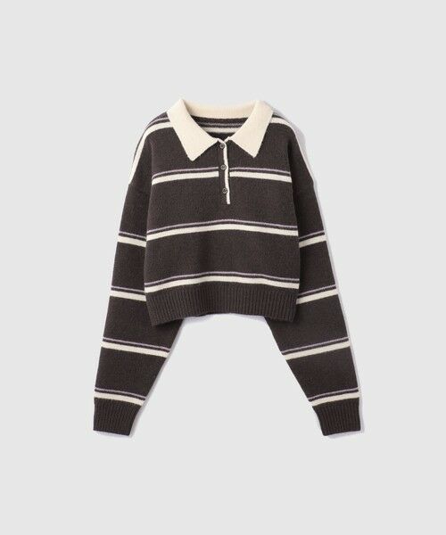 VICKY / ビッキー ニット・セーター | MIXボーダーポロニットプルオーバー | 詳細10
