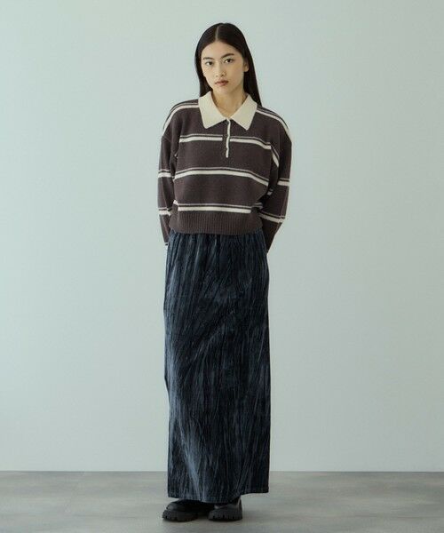 VICKY / ビッキー ニット・セーター | MIXボーダーポロニットプルオーバー | 詳細9