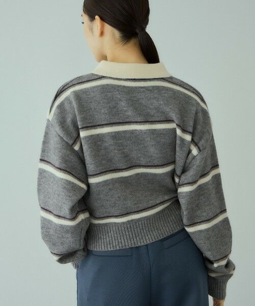VICKY / ビッキー ニット・セーター | MIXボーダーポロニットプルオーバー | 詳細15
