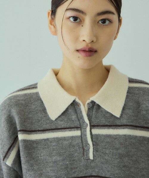 VICKY / ビッキー ニット・セーター | MIXボーダーポロニットプルオーバー | 詳細16