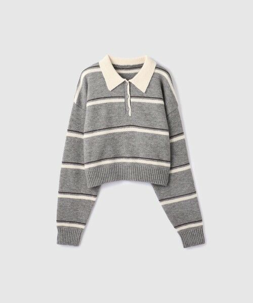 VICKY / ビッキー ニット・セーター | MIXボーダーポロニットプルオーバー | 詳細17