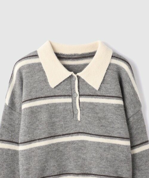 VICKY / ビッキー ニット・セーター | MIXボーダーポロニットプルオーバー | 詳細19
