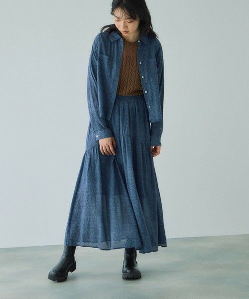 VICKY / ビッキー シャツ・ブラウス | シアーデニムダブルポケットシャツ≪セットアップ対応/手洗い可能≫ | 詳細2