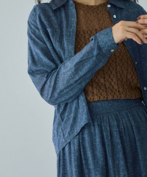 VICKY / ビッキー シャツ・ブラウス | シアーデニムダブルポケットシャツ≪セットアップ対応/手洗い可能≫ | 詳細4