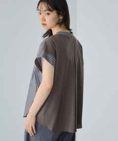 VICKY / ビッキー シャツ・ブラウス | ストライプフェイスキーネックブラウス≪洗濯機で洗える≫