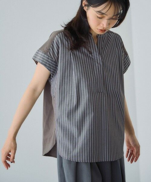 VICKY / ビッキー シャツ・ブラウス | ストライプフェイスキーネックブラウス≪洗濯機で洗える≫ | 詳細6