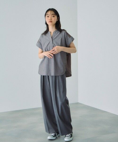 VICKY / ビッキー シャツ・ブラウス | ストライプフェイスキーネックブラウス≪洗濯機で洗える≫ | 詳細8