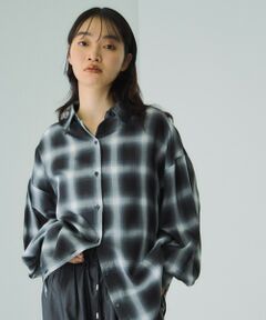 VICKY / ビッキー シャツ・ブラウス | オンブレーチェックオーバーサイズシャツ≪手洗い可能≫