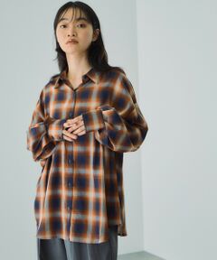 VICKY / ビッキー シャツ・ブラウス | オンブレーチェックオーバーサイズシャツ≪手洗い可能≫