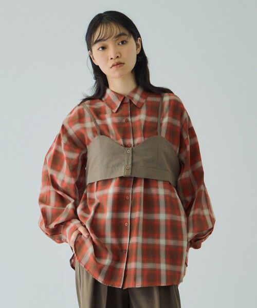 VICKY / ビッキー シャツ・ブラウス | オンブレーチェックオーバーサイズシャツ≪手洗い可能≫ | 詳細1