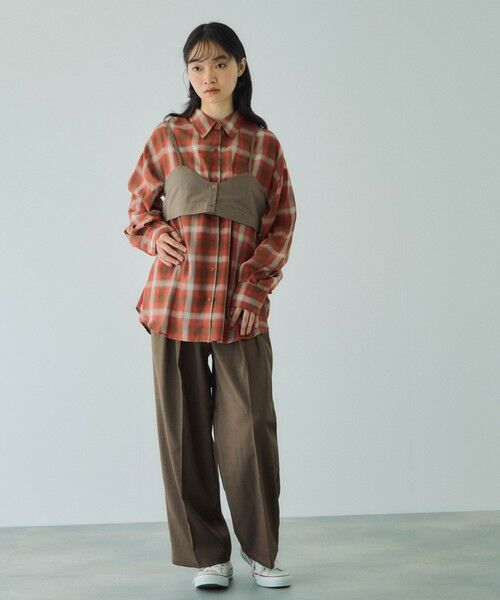 VICKY / ビッキー シャツ・ブラウス | オンブレーチェックオーバーサイズシャツ≪手洗い可能≫ | 詳細3