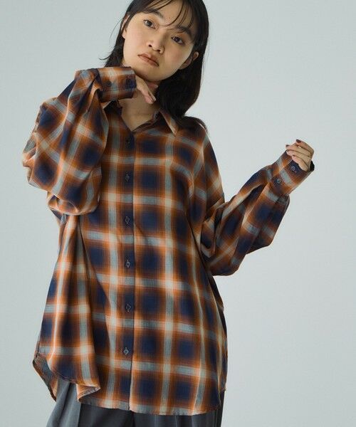 VICKY / ビッキー シャツ・ブラウス | オンブレーチェックオーバーサイズシャツ≪手洗い可能≫ | 詳細11