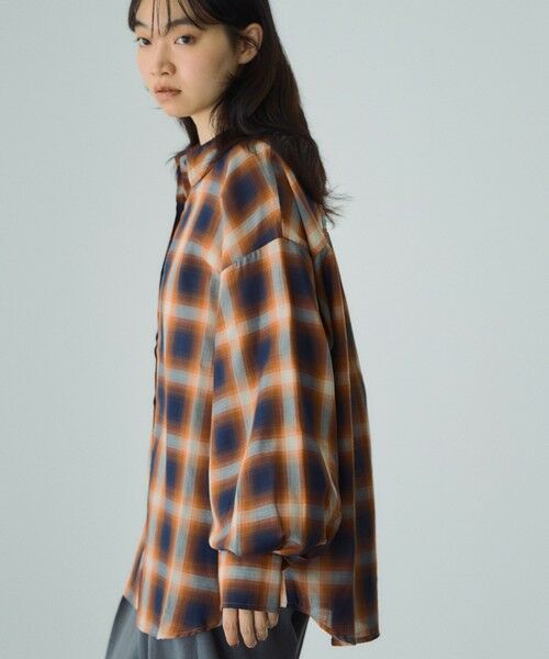 VICKY / ビッキー シャツ・ブラウス | オンブレーチェックオーバーサイズシャツ≪手洗い可能≫ | 詳細12