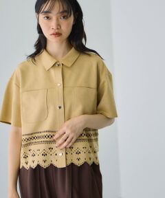 VICKY / ビッキー シャツ・ブラウス | スカラップヘムカットスウェードシャツ≪手洗い可能≫
