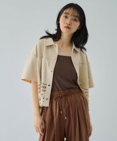 VICKY / ビッキー シャツ・ブラウス | スカラップヘムカットスウェードシャツ≪手洗い可能≫