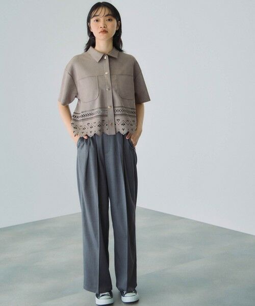 VICKY / ビッキー シャツ・ブラウス | スカラップヘムカットスウェードシャツ≪手洗い可能≫ | 詳細6