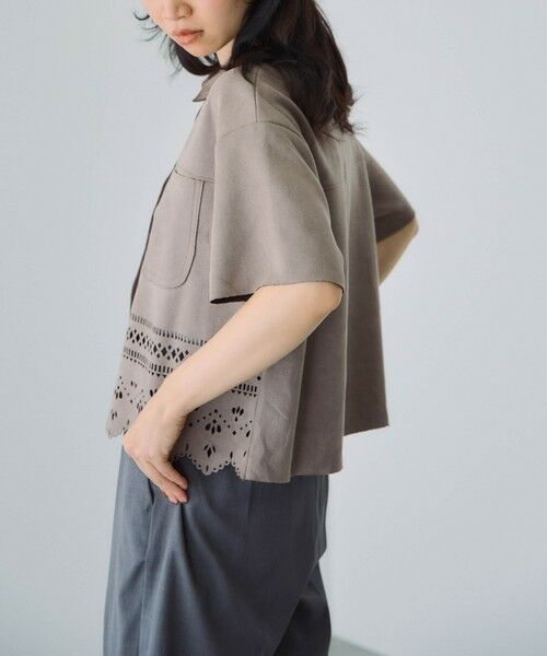 VICKY / ビッキー シャツ・ブラウス | スカラップヘムカットスウェードシャツ≪手洗い可能≫ | 詳細2