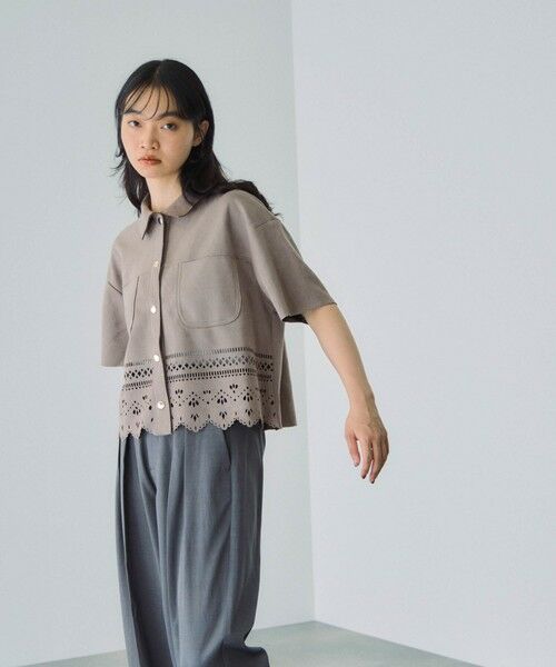 VICKY / ビッキー シャツ・ブラウス | スカラップヘムカットスウェードシャツ≪手洗い可能≫ | 詳細4