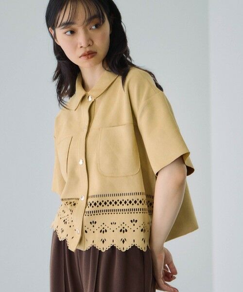 VICKY / ビッキー シャツ・ブラウス | スカラップヘムカットスウェードシャツ≪手洗い可能≫ | 詳細7