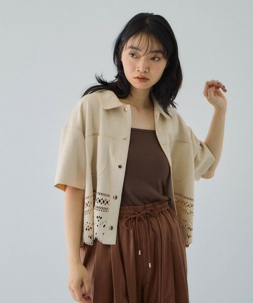 VICKY / ビッキー シャツ・ブラウス | スカラップヘムカットスウェードシャツ≪手洗い可能≫ | 詳細9