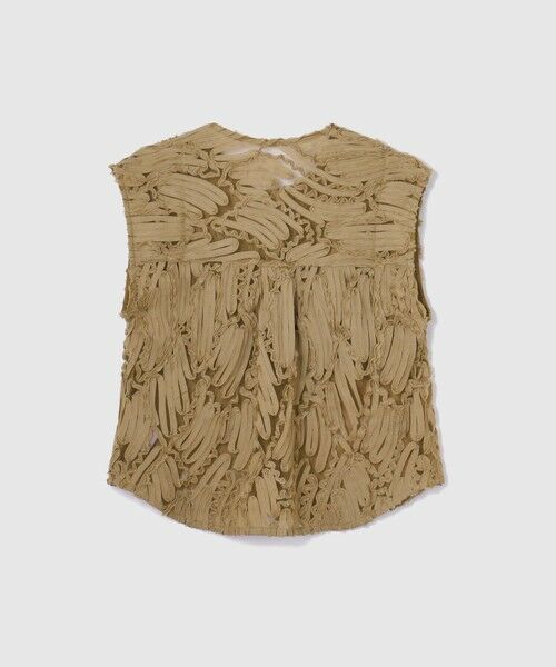 VICKY / ビッキー ダウンジャケット・ベスト | 刺繍チュールレースノーカラーベスト | 詳細10