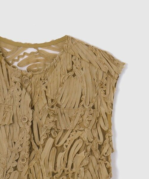 VICKY / ビッキー ダウンジャケット・ベスト | 刺繍チュールレースノーカラーベスト | 詳細12