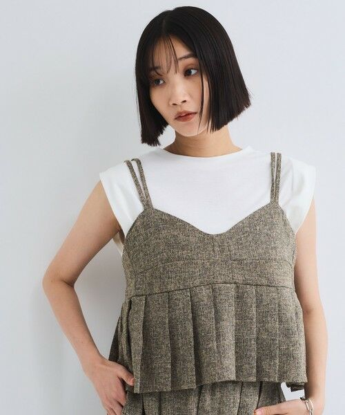 VICKY / ビッキー シャツ・ブラウス | ライトツィードプリーツキャミ≪セットアップ対応/手洗い可能≫ | 詳細10