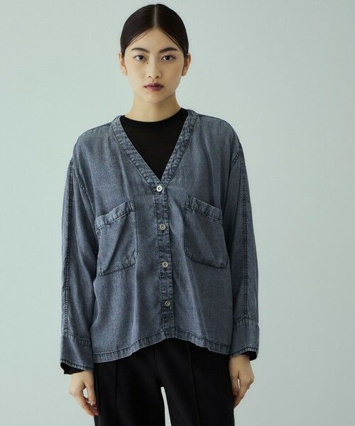 VICKY / ビッキー シャツ・ブラウス | リヨセルVネックブラウス≪洗濯機で洗える≫ | 詳細2