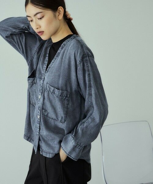 VICKY / ビッキー シャツ・ブラウス | リヨセルVネックブラウス≪洗濯機で洗える≫ | 詳細3