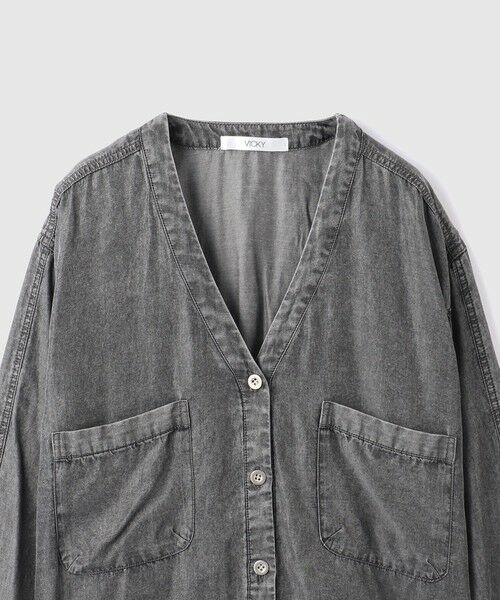 VICKY / ビッキー シャツ・ブラウス | リヨセルVネックブラウス≪洗濯機で洗える≫ | 詳細12