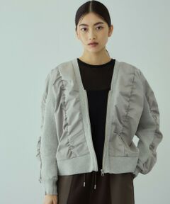 VICKY / ビッキー テーラードジャケット | ミラノリブギャザーZIPブルゾン