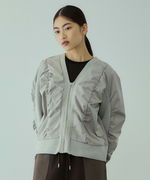 VICKY / ビッキー テーラードジャケット | ミラノリブギャザーZIPブルゾン | 詳細9