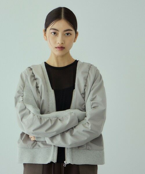 VICKY / ビッキー テーラードジャケット | ミラノリブギャザーZIPブルゾン | 詳細10