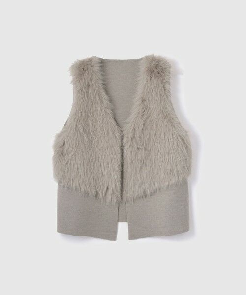 VICKY / ビッキー ダウンジャケット・ベスト | フロントフェイクファーニットベスト | 詳細4