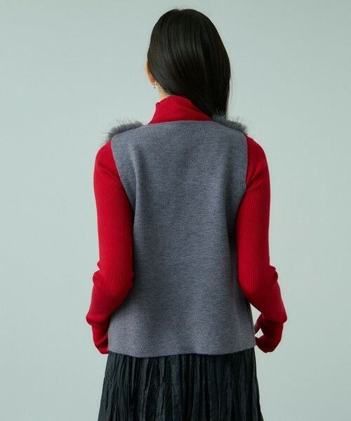 VICKY / ビッキー ダウンジャケット・ベスト | フロントフェイクファーニットベスト | 詳細12