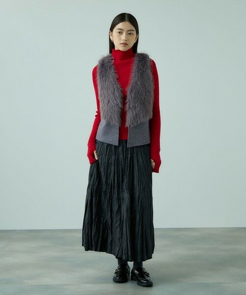 VICKY / ビッキー ダウンジャケット・ベスト | フロントフェイクファーニットベスト | 詳細14