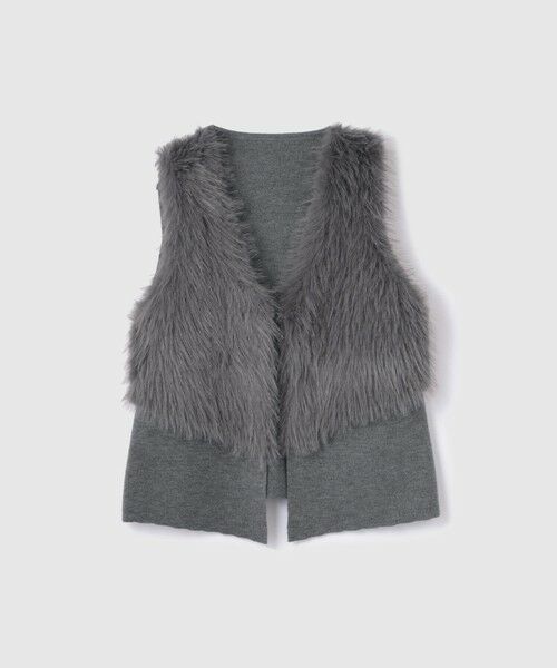 VICKY / ビッキー ダウンジャケット・ベスト | フロントフェイクファーニットベスト | 詳細15