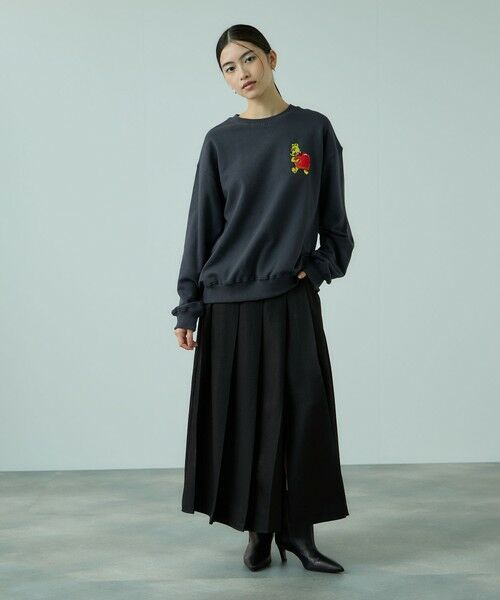 VICKY / ビッキー ミニ・ひざ丈スカート | ワイドプリーツスリットスカート≪手洗い可能≫ | 詳細2