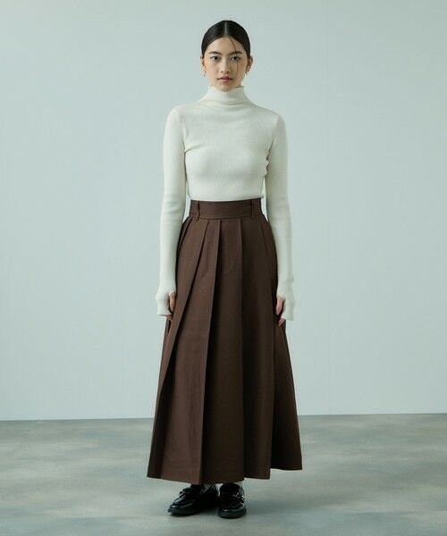 VICKY / ビッキー ミニ・ひざ丈スカート | ワイドプリーツスリットスカート≪手洗い可能≫ | 詳細5