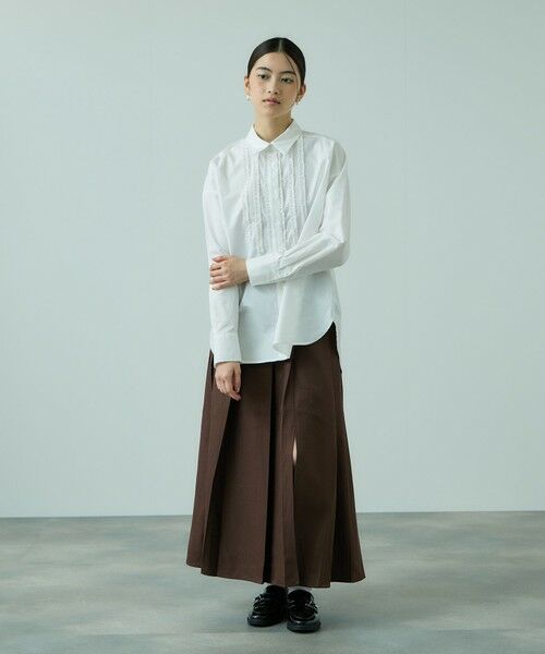 VICKY / ビッキー ミニ・ひざ丈スカート | ワイドプリーツスリットスカート≪手洗い可能≫ | 詳細6