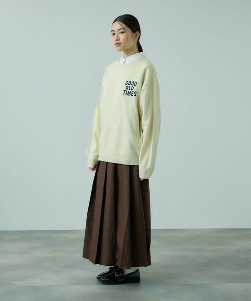 VICKY / ビッキー ミニ・ひざ丈スカート | ワイドプリーツスリットスカート≪手洗い可能≫ | 詳細7