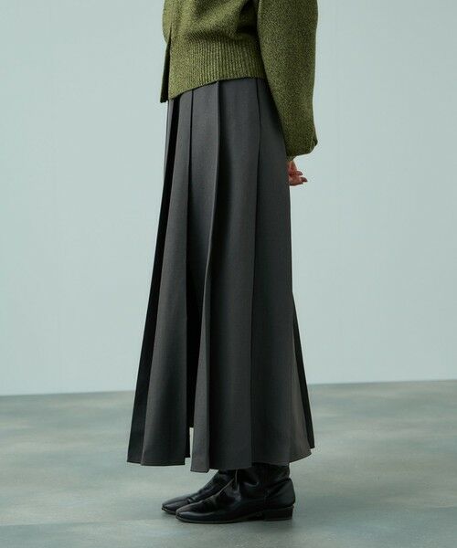 VICKY / ビッキー ミニ・ひざ丈スカート | ワイドプリーツスリットスカート≪手洗い可能≫ | 詳細9