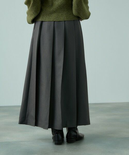 VICKY / ビッキー ミニ・ひざ丈スカート | ワイドプリーツスリットスカート≪手洗い可能≫ | 詳細10