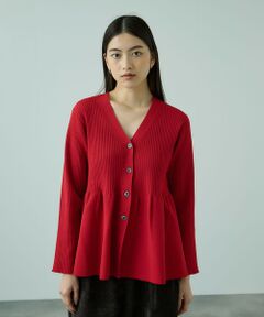 VICKY / ビッキー カーディガン・ボレロ | ライトウェイトペプラムニットカーディガン≪手洗い可能≫